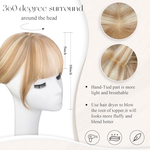 Natural Realistic Toppers with Bangs