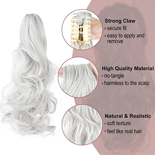 Ponytail Hairpiece Extension Clip in Claw 18" Curly Wavy PonyTails