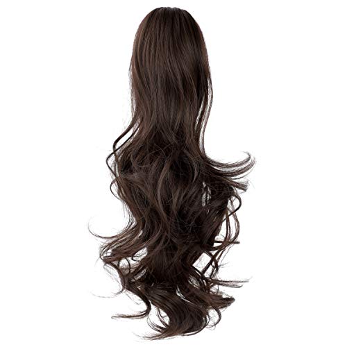 Ponytail Hairpiece Extension Clip in Claw 18" Curly Wavy PonyTails