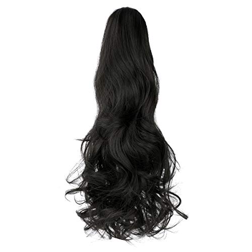 Ponytail Hairpiece Extension Clip in Claw 18" Curly Wavy PonyTails