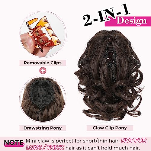 Ponytail Extension Short Curly Claw Clip Ponytails