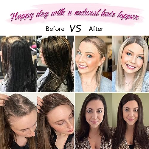 Topper Layered Hair Hairpieces with Bangs for Women with Thinning Hair