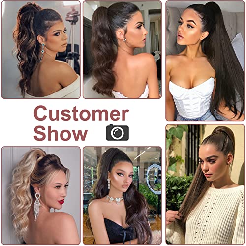 Ponytail Hairpiece Extension Clip in Claw 18" Curly Wavy PonyTails