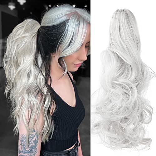 Ponytail Hairpiece Extension Clip in Claw 18" Curly Wavy PonyTails