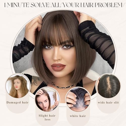 Natural Realistic Toppers with Bangs
