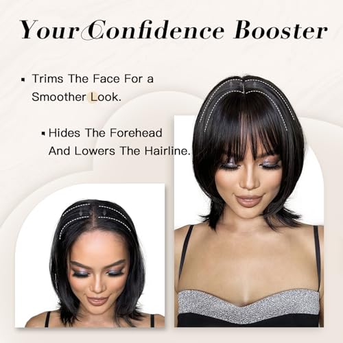 Natural Realistic Toppers with Bangs