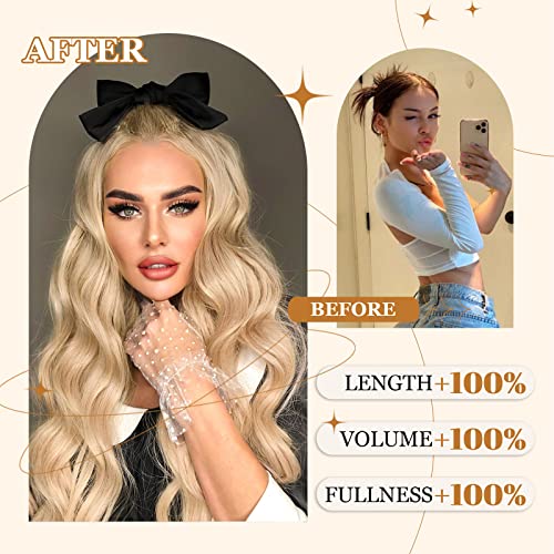 Ponytail Extension, 26 Inch Long Wavy Drawstring Ponytail for Women Dark Brown Pony Tail Hair Extension Synthetic Hairpiece for Daily Use