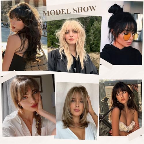 Natural Realistic Toppers with Bangs