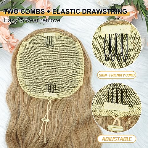 Ponytail Extension, 26 Inch Long Wavy Drawstring Ponytail for Women Dark Brown Pony Tail Hair Extension Synthetic Hairpiece for Daily Use