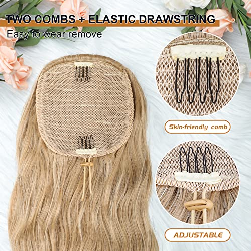 Ponytail Extension, 26 Inch Long Wavy Drawstring Ponytail for Women Dark Brown Pony Tail Hair Extension Synthetic Hairpiece for Daily Use