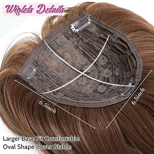 Topper Layered Hair Hairpieces with Bangs for Women with Thinning Hair