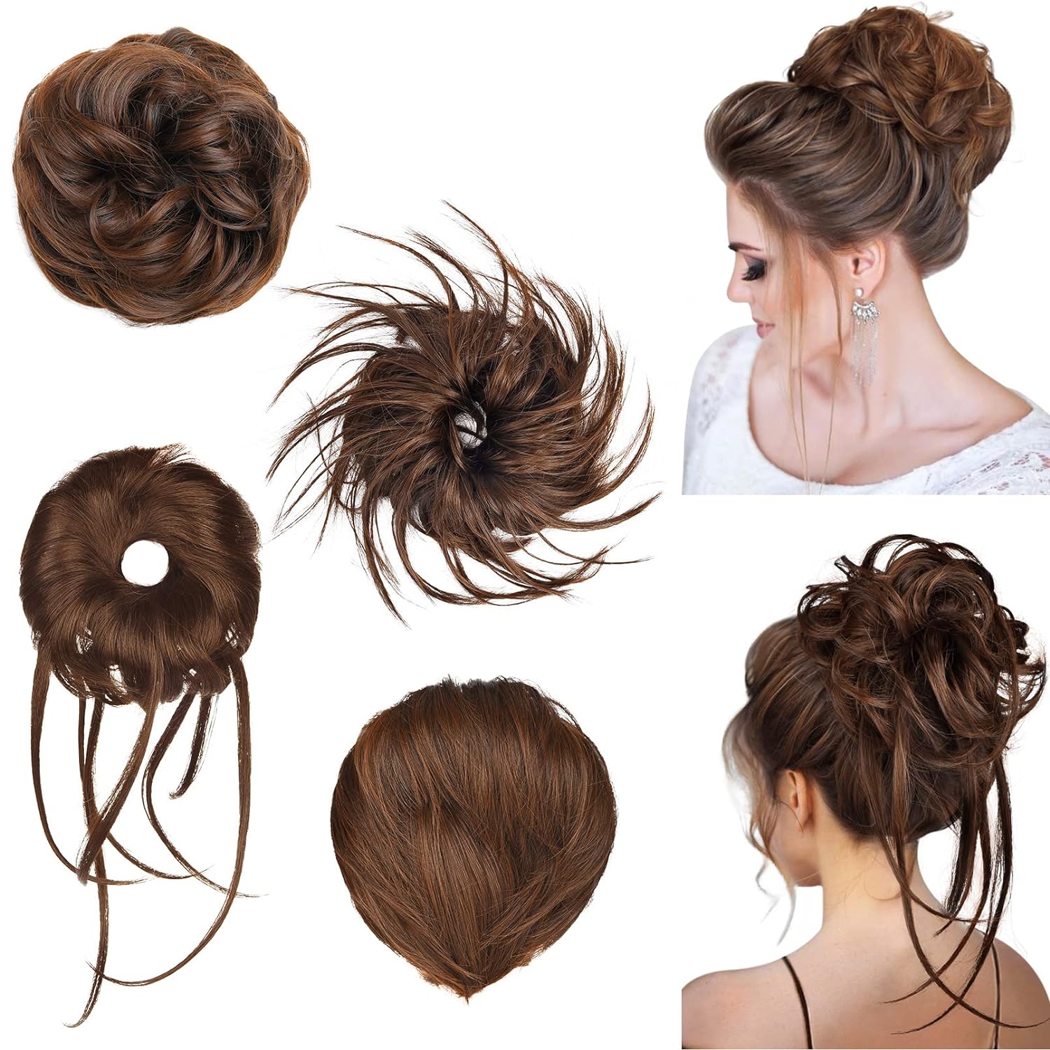 Messy Bun Hair Pieces, 4 Pieces