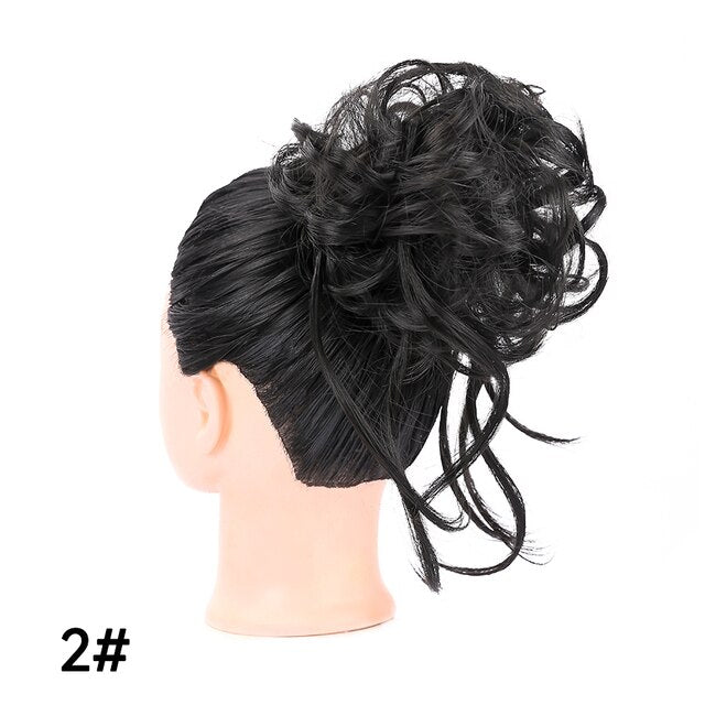 Long Tousled Updo Hair Bun Messy Bun