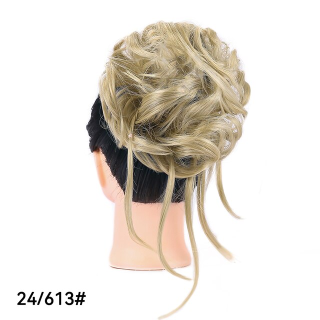 Long Tousled Updo Hair Bun Messy Bun