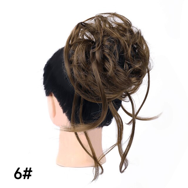 Long Tousled Updo Hair Bun Messy Bun