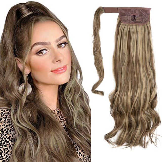 Long Wavy Ponytail Hair Extension Wrap Around Pigtail