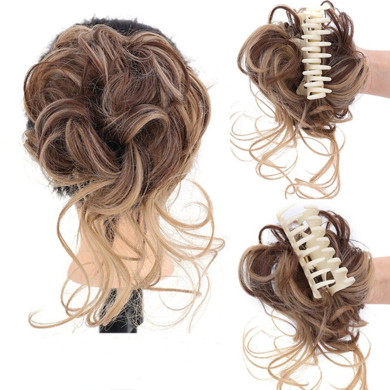 Claw Clip-in Hair Curly Messy Bun Extension Perücken