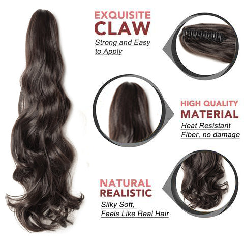 Claw Clip Curly Ponytail