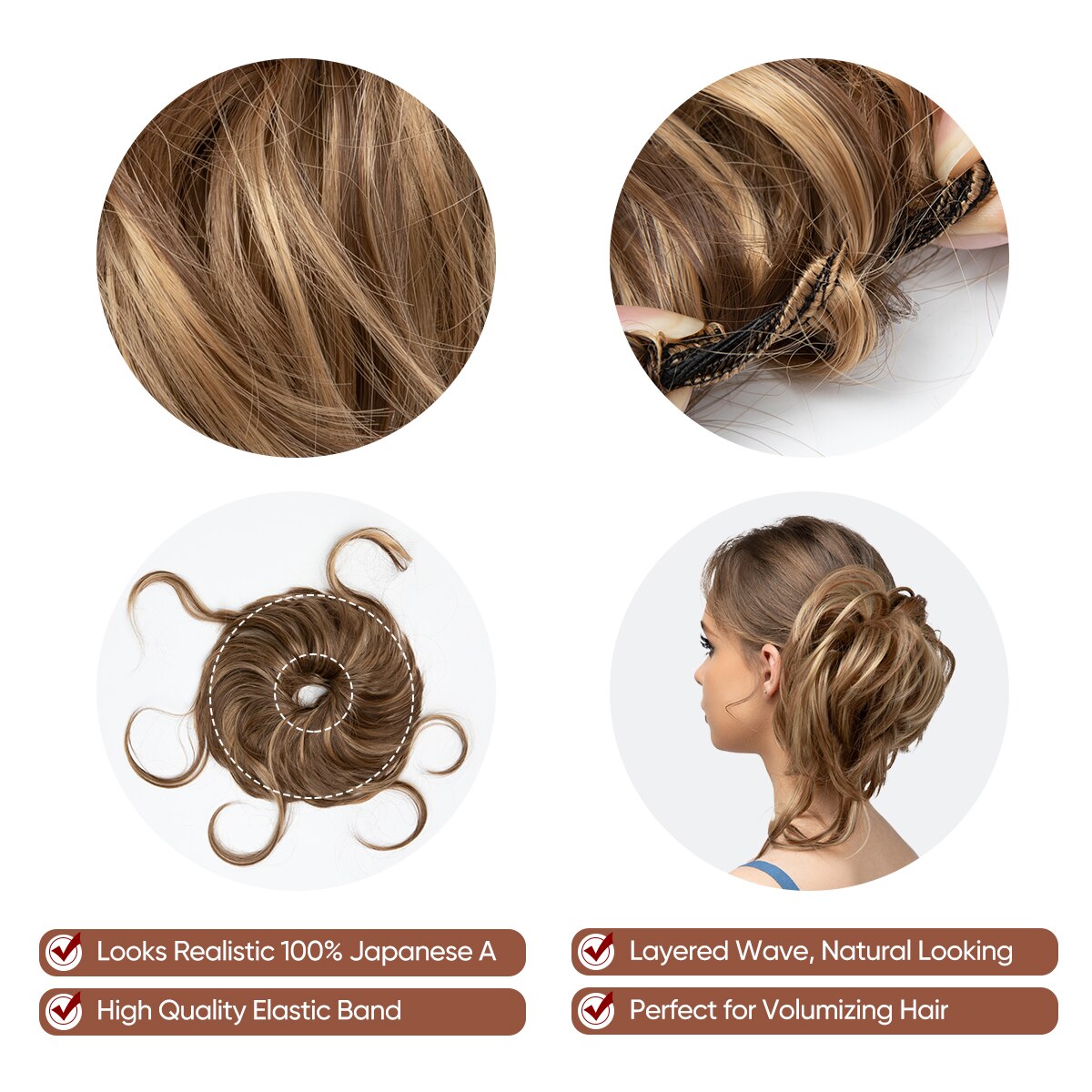 Messy Bun Wellige Haarknotenverlängerung