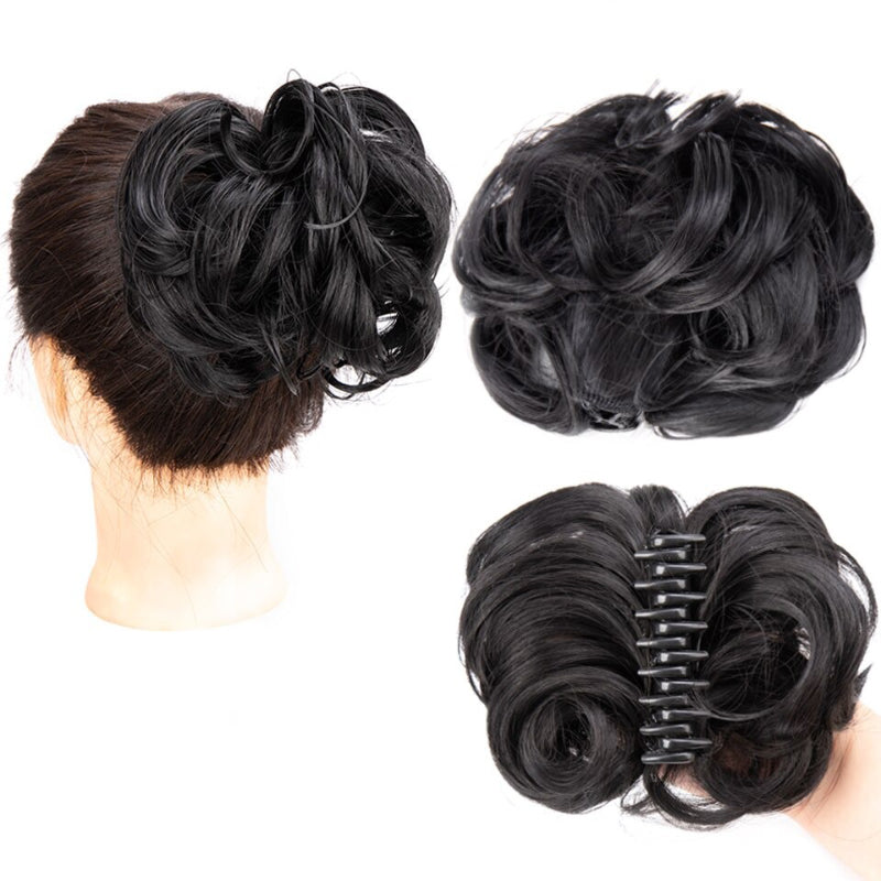 Claw Clip-in Hair Curly Messy Bun Extension Wigs