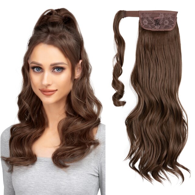 Long Wavy Ponytail Hair Extension Wrap Around Pigtail