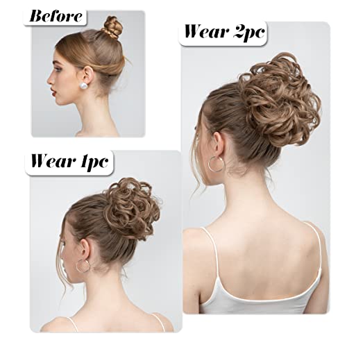 2 STÜCKE Messy Bun Haarteil Pferdeschwanzverlängerung