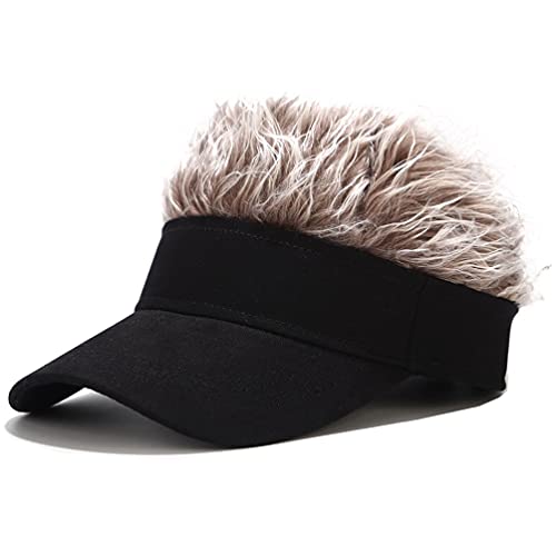 Novelty Hair Visor Sun Cap Wig