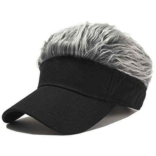 Novelty Hair Visor Sun Cap Wig