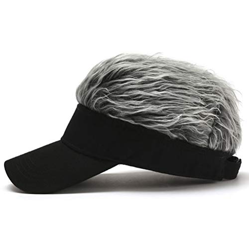 Novelty Hair Visor Sun Cap Wig