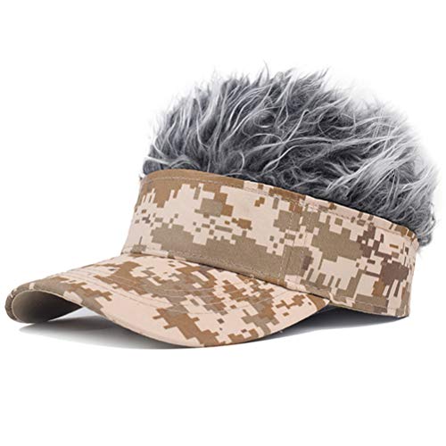 Novelty Hair Visor Sun Cap Wig