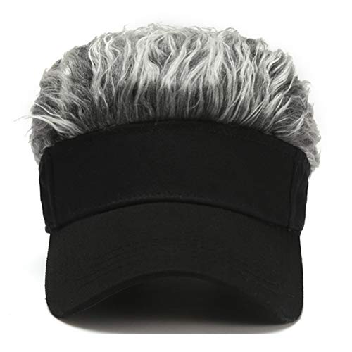 Novelty Hair Visor Sun Cap Wig