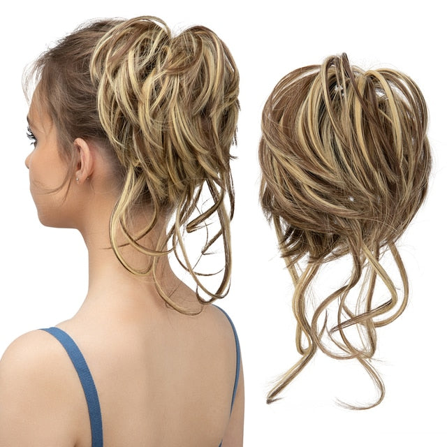 Messy Bun Wellige Haarknotenverlängerung