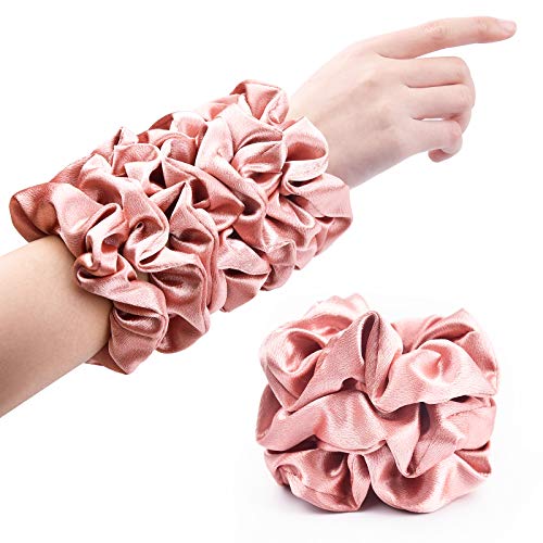 Black Big Real Silk Scrunchies