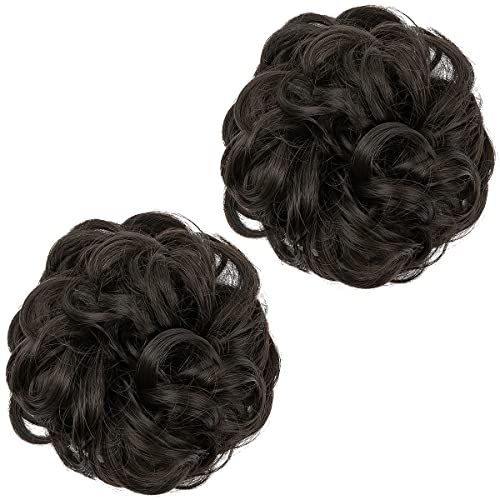 2 STÜCKE Messy Bun Haarteil Pferdeschwanzverlängerung