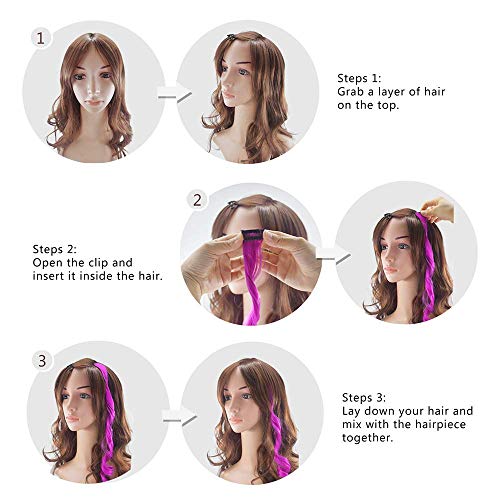 Rainbow Clip in Hair Extensions 24 Pieces