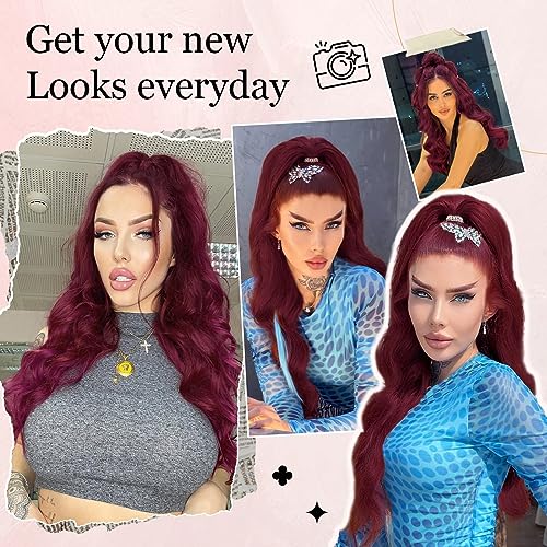 Ponytail Extension, 26 Inch Long Wavy Drawstring Ponytail for Women Dark Brown Pony Tail Hair Extension Synthetic Hairpiece for Daily Use