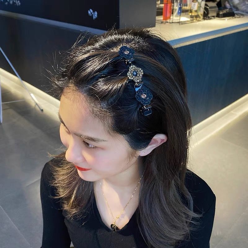 Pinces à cheveux tressées en cristal scintillant