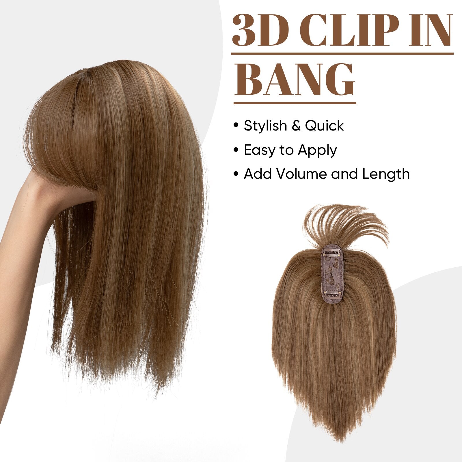 Clip dans les cheveux avec une frange Overhead Natural Invisible Replaceme