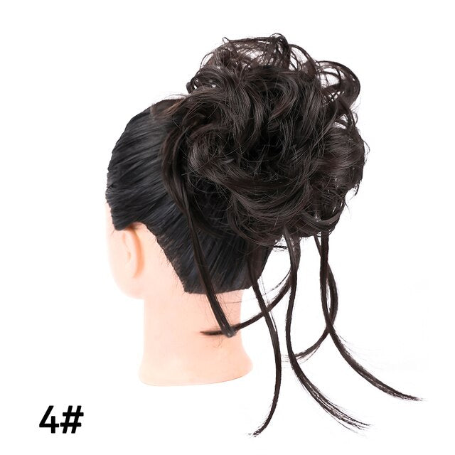 Long Tousled Updo Hair Bun Messy Bun