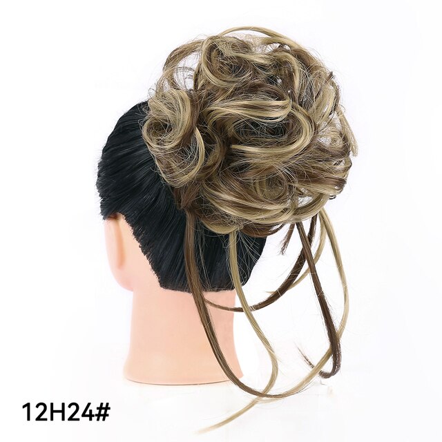 Long Tousled Updo Hair Bun Messy Bun
