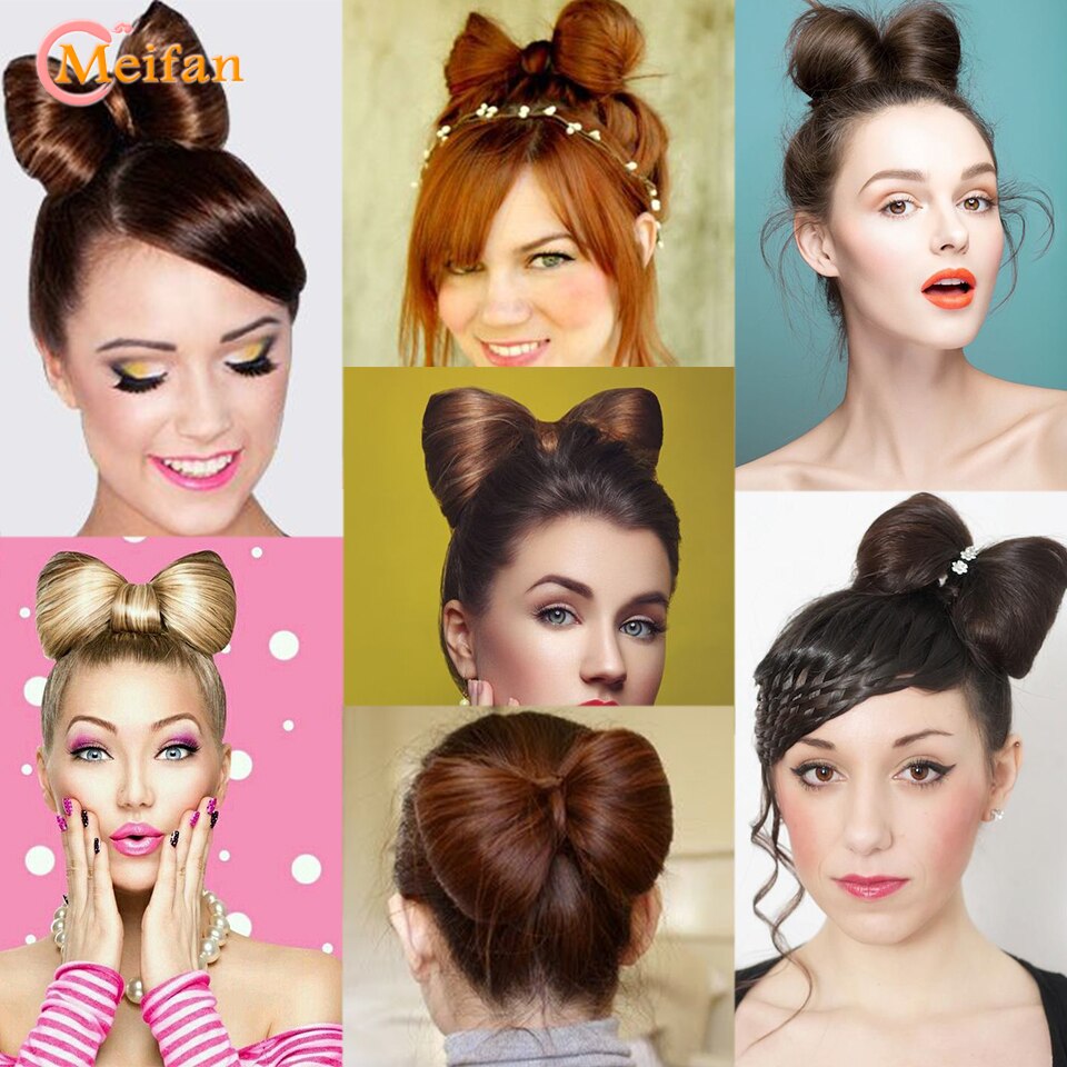 Bow Hair Bun Griffe Chignon Kitty bow Outils de coiffage