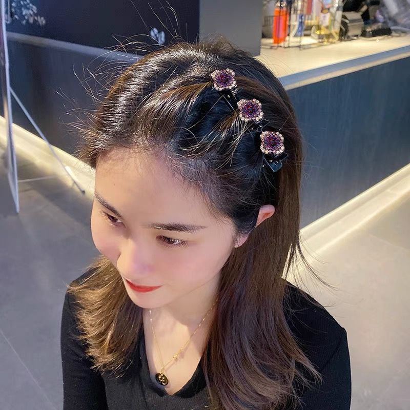 Pinces à cheveux tressées en cristal scintillant