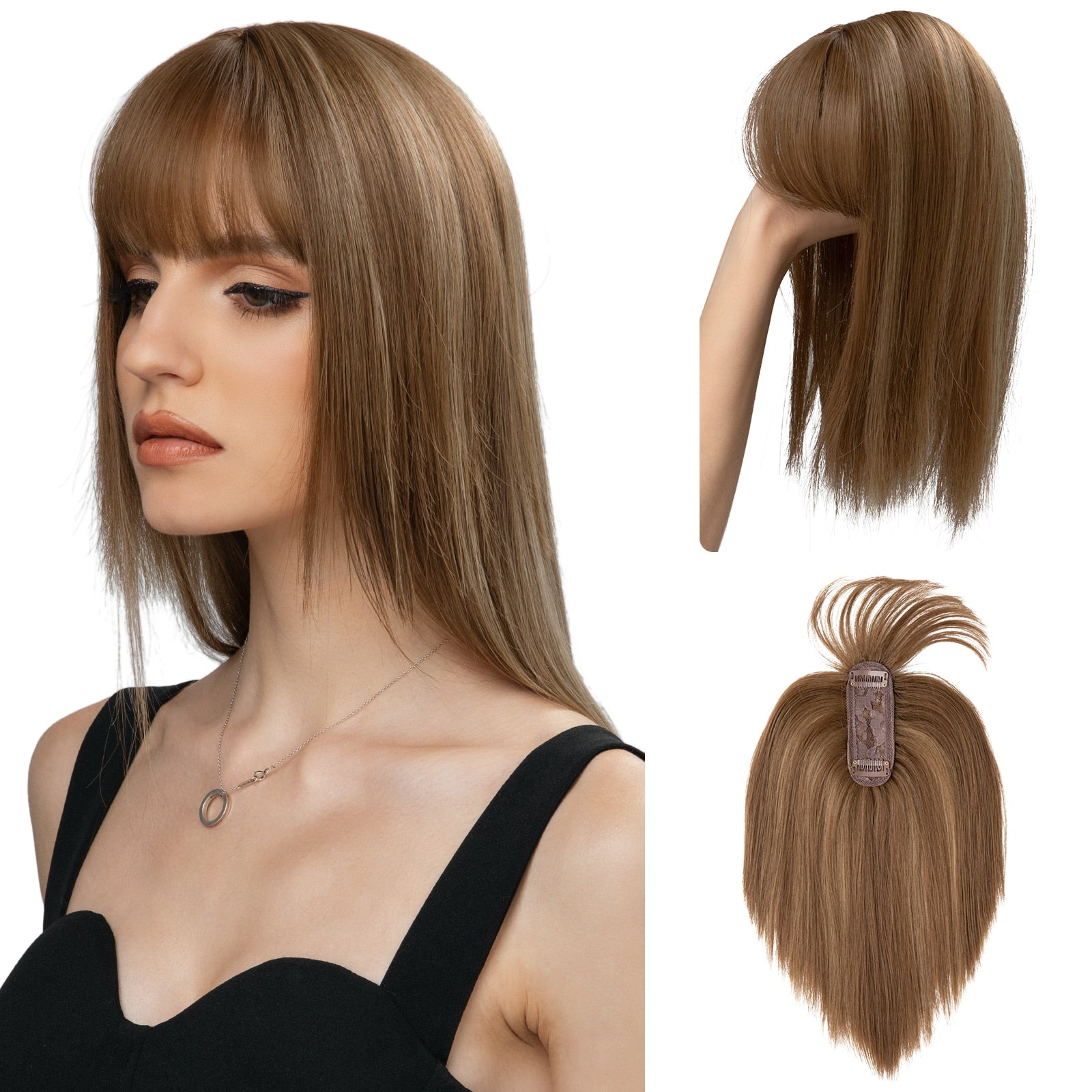 Clip dans les cheveux avec une frange Overhead Natural Invisible Replaceme