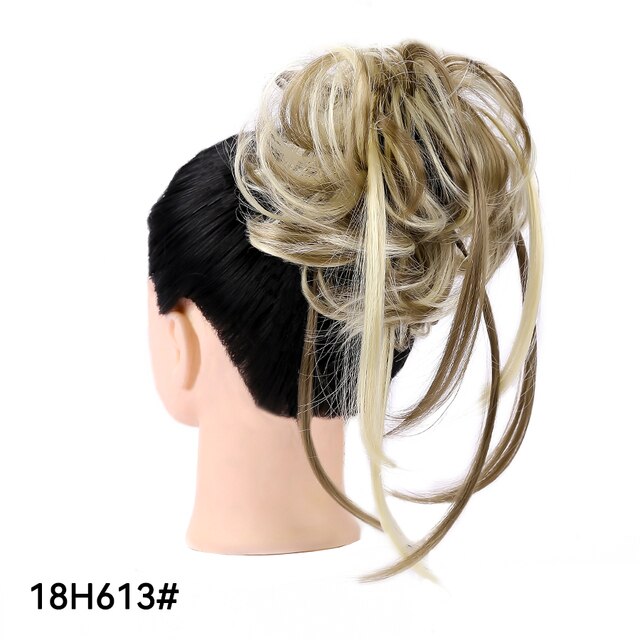 Long Tousled Updo Hair Bun Messy Bun