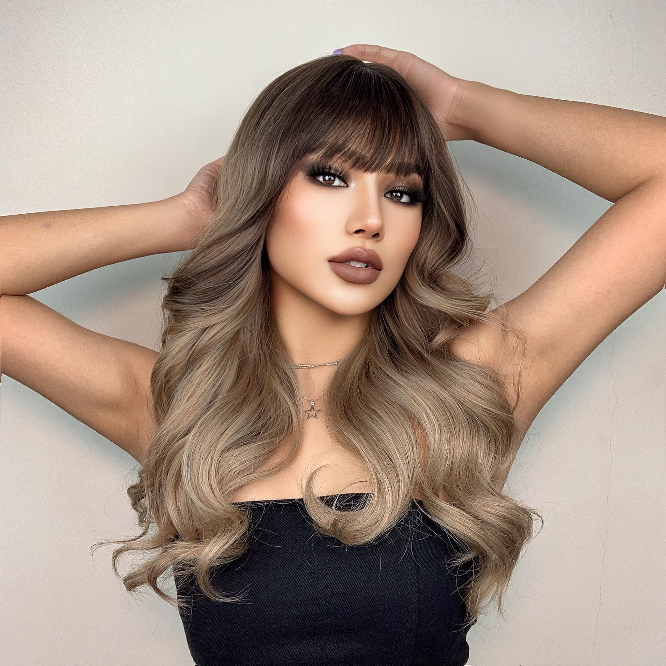23 Inches Cute Wavy Synthetic Wig with Skin