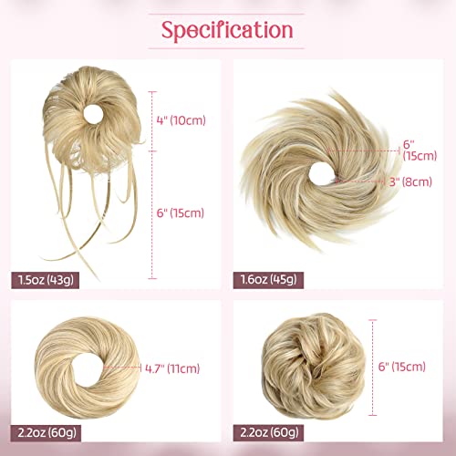 Messy Bun Hair Pieces, 4 Pieces
