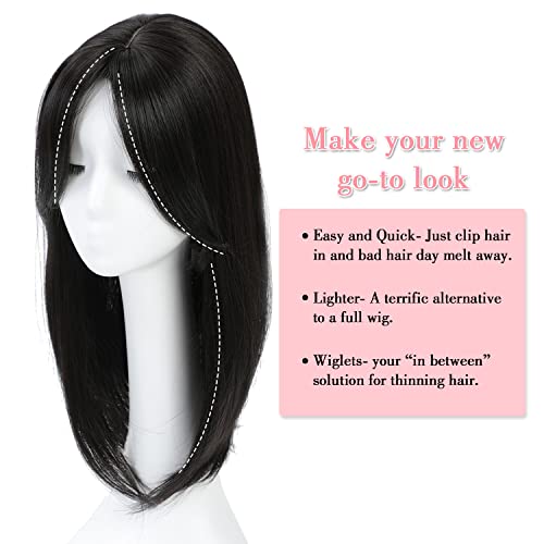 Clip Hair Topper with Bangs for Thinning Hair