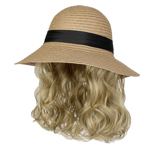 Chapeau de soleil avec extensions de cheveux