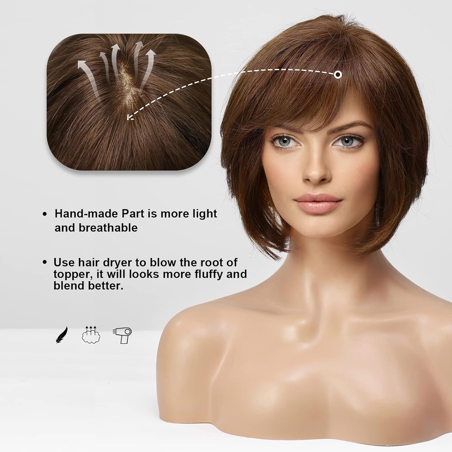Lace Front Wig Modern Elegance: Light Brown Wavy Wig