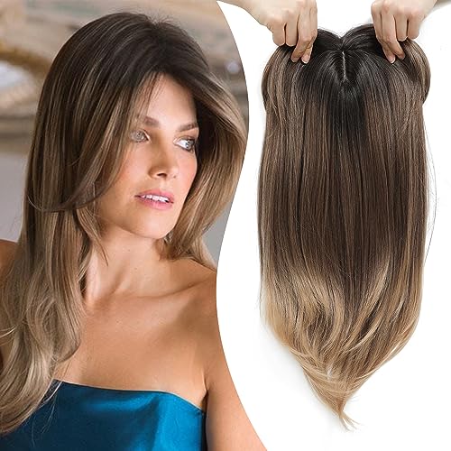 Topper Layered Hair Hairpieces with Bangs for Women with Thinning Hair